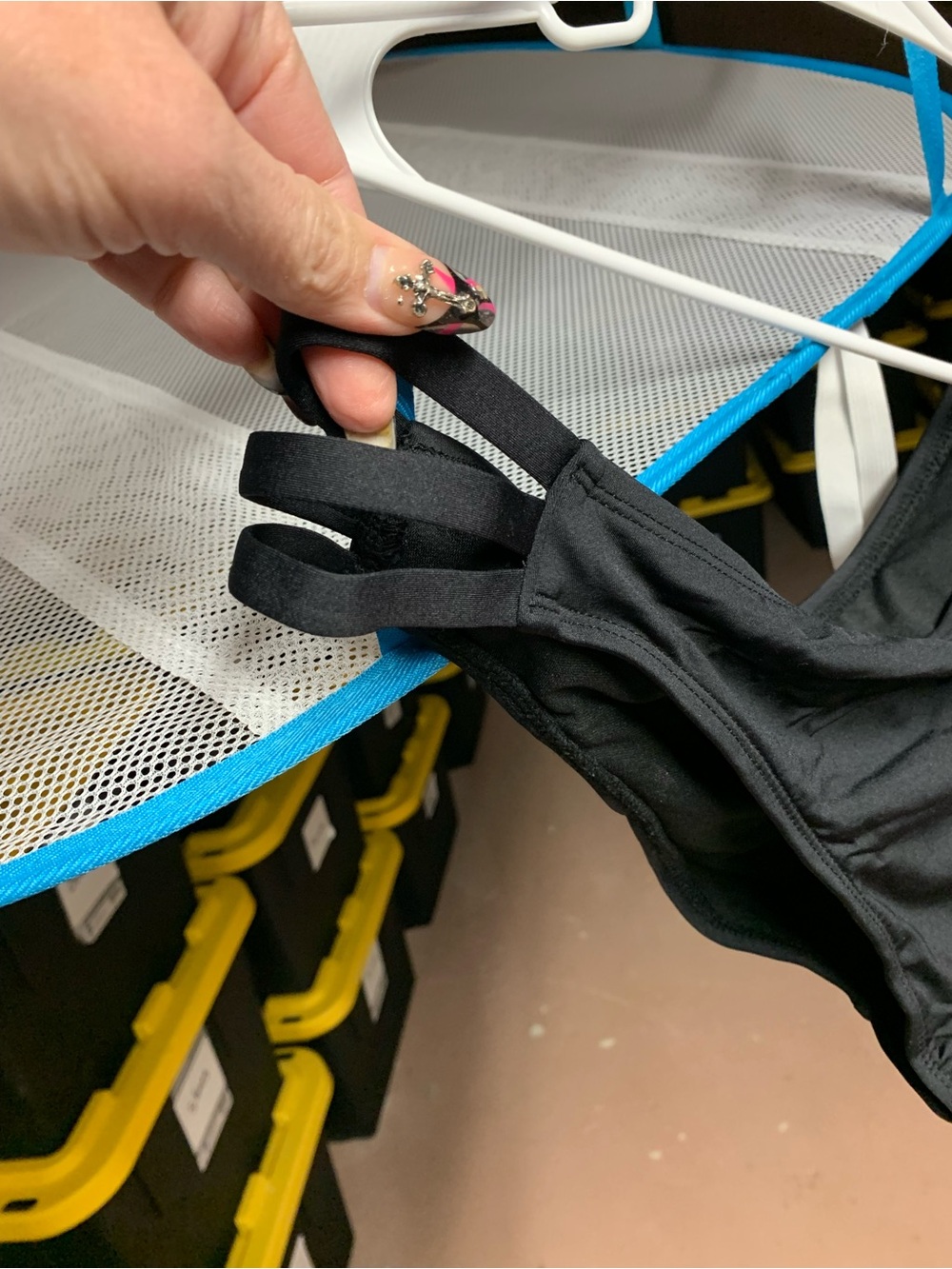 Massimo Black Multi-Strap Swim Top